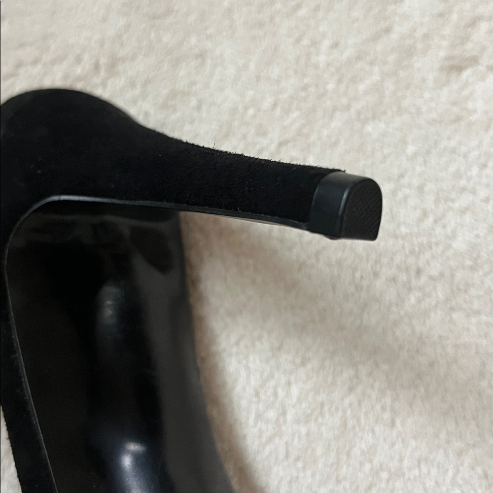 Black Suede “Erin” Steve Madden Heels Sandals Mules sz 8.5 New - Picture 8 of 11